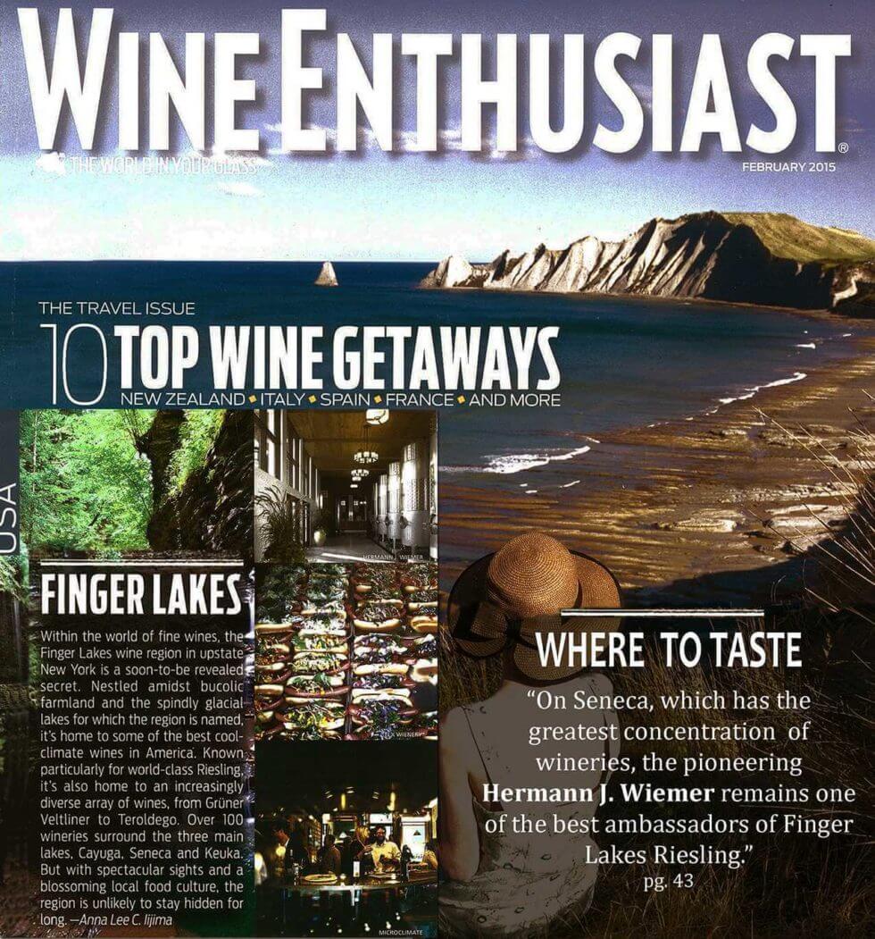 Wine Enthusiast Top Wine Getaways Finger Lakes Hermann J. Wiemer
